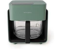 Heteluchtfriteuse - Airfryer - Gezond Koken - Glazen Schaal - 4.2L - Saliegroen