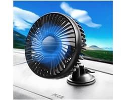 Dailygoody - Autoventilator - 360 graden rotatie - Zomerventilator - Zwart - USB-ventilator - Voor auto en camper