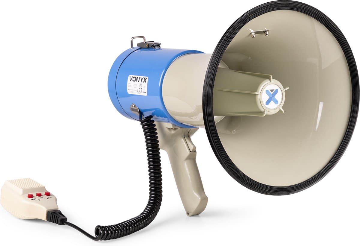 Megafoon - Vonyx MEG060 - Megafoon 60W met USB / SD mp3 speler, sirene en afneembare microfoon — afbeelding 1
