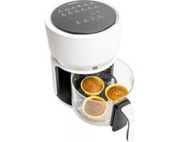 4SWISS ABB-G24 Pure Glass - Airfryer - Heteluchtfriteuse - 1200W - 3L - Touchscreen - Glazen bak - Wit