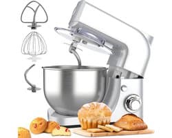 White-Label® Mixer met Mengkom - Keukenmachine - Keukenrobot - Wit