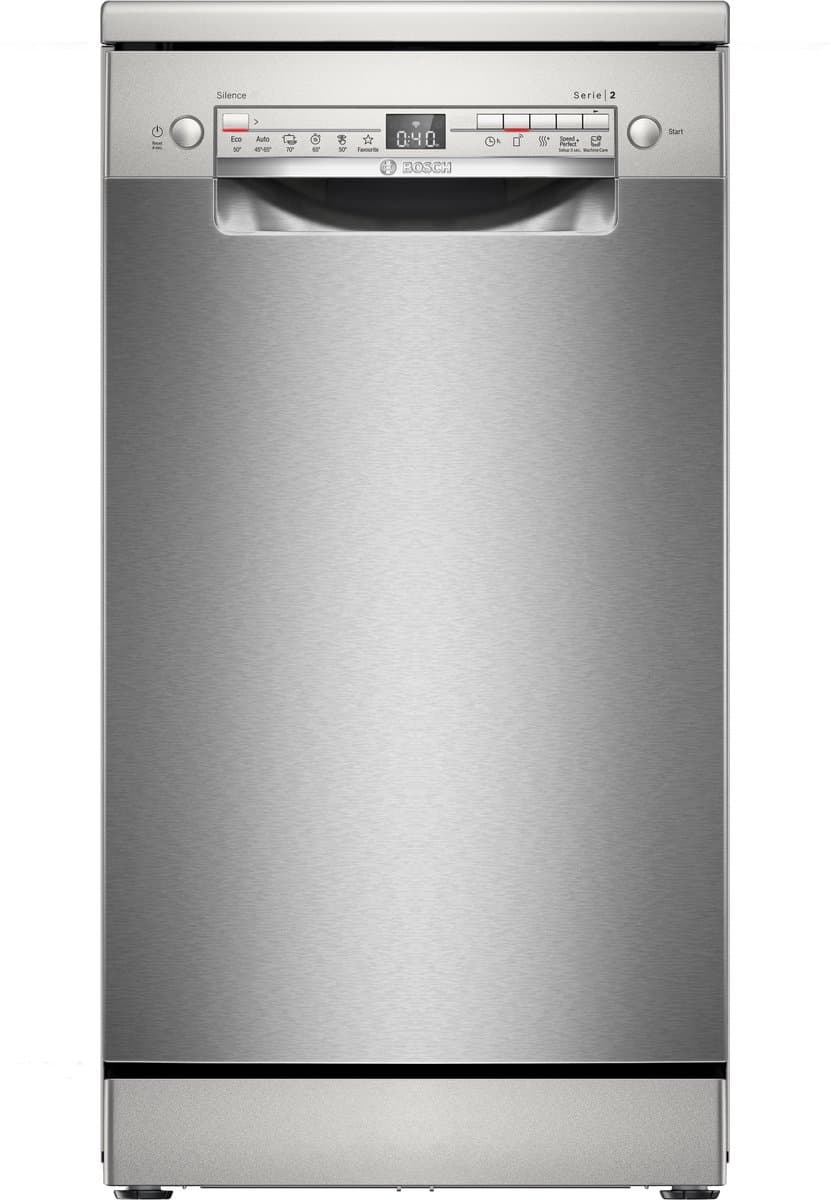 Bosch SPS2HK155E - Vrijstaande vaatwasser - 45 cm - Eco Silence Drive - Extra Droog: optie voor extra grondige droogresultaten - Geborsteld staal - Home Connect — afbeelding 1