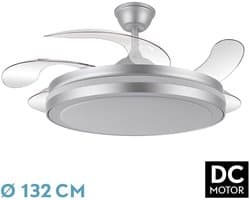 Grote Plafondventilator met Licht en Afstandsbediening, Zilver