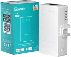 16A draadloze wifi slimme lichtschakelaar met temperatuur- en vochtigheidsdetectie - Compatibel met Alexa/Google/IFTTT