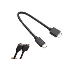 Externe Harde Schijf Kabel - Data Transfer Snoer - Snelle Data Overdracht - Hoge Snelheid 5Gbps - 30cm Lengte - Zwart