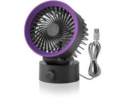 Ventilator - Tafelventilator - Handventilator - Mini ventilator - USB-bureauventilator - kleine ventilator voor op het bureau - krachtige luchtstroom - traploos instelbaar - Ultrastille koeling - Werkt op USB-voeding - Voor thuis - kantoor - Grijs