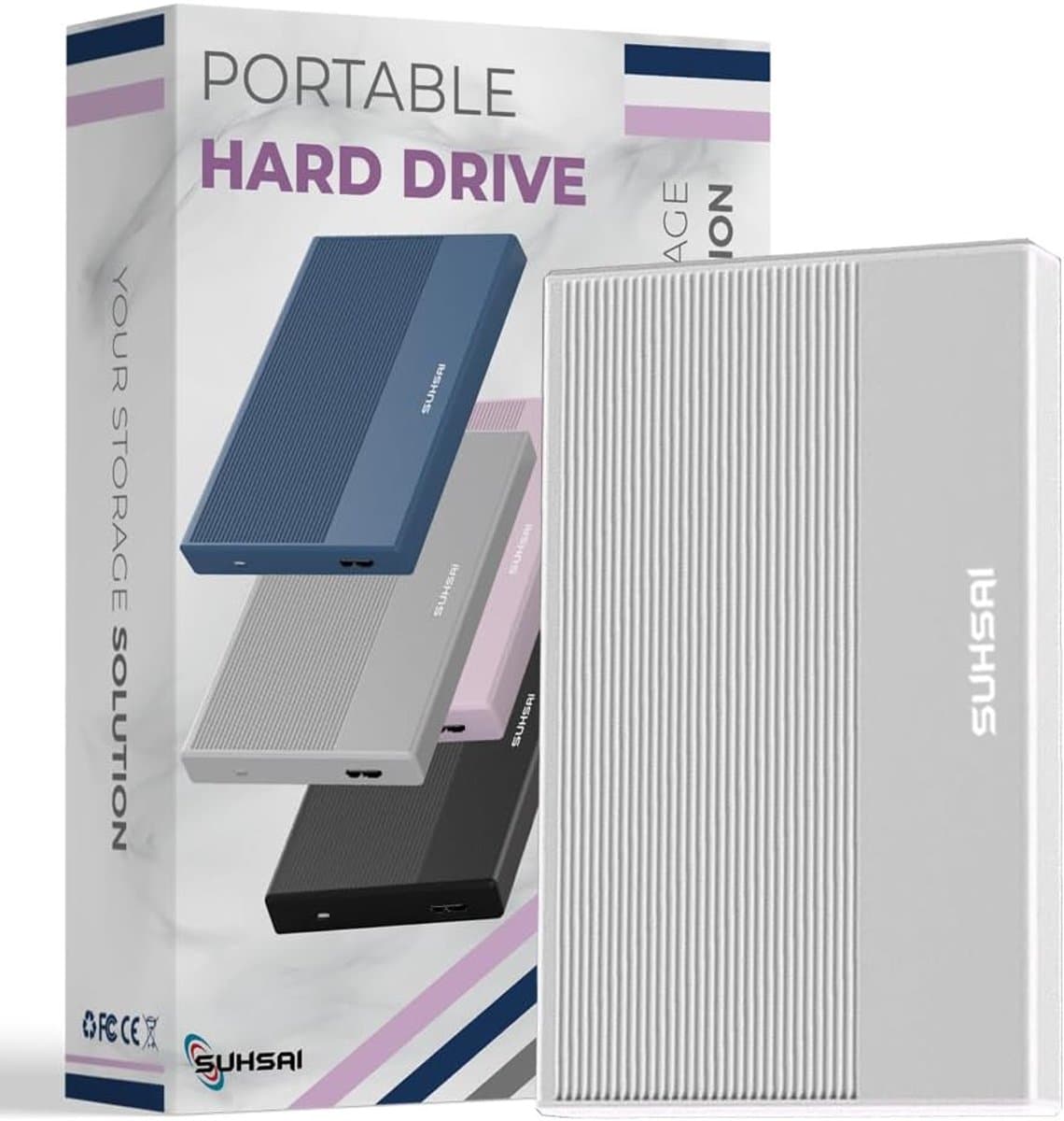 Externe Harde Schijf - Draagbare Opslag - Gegevens Uitbreiden - Snelle USB 3.0 - 25 Inch - Zilver — afbeelding 1