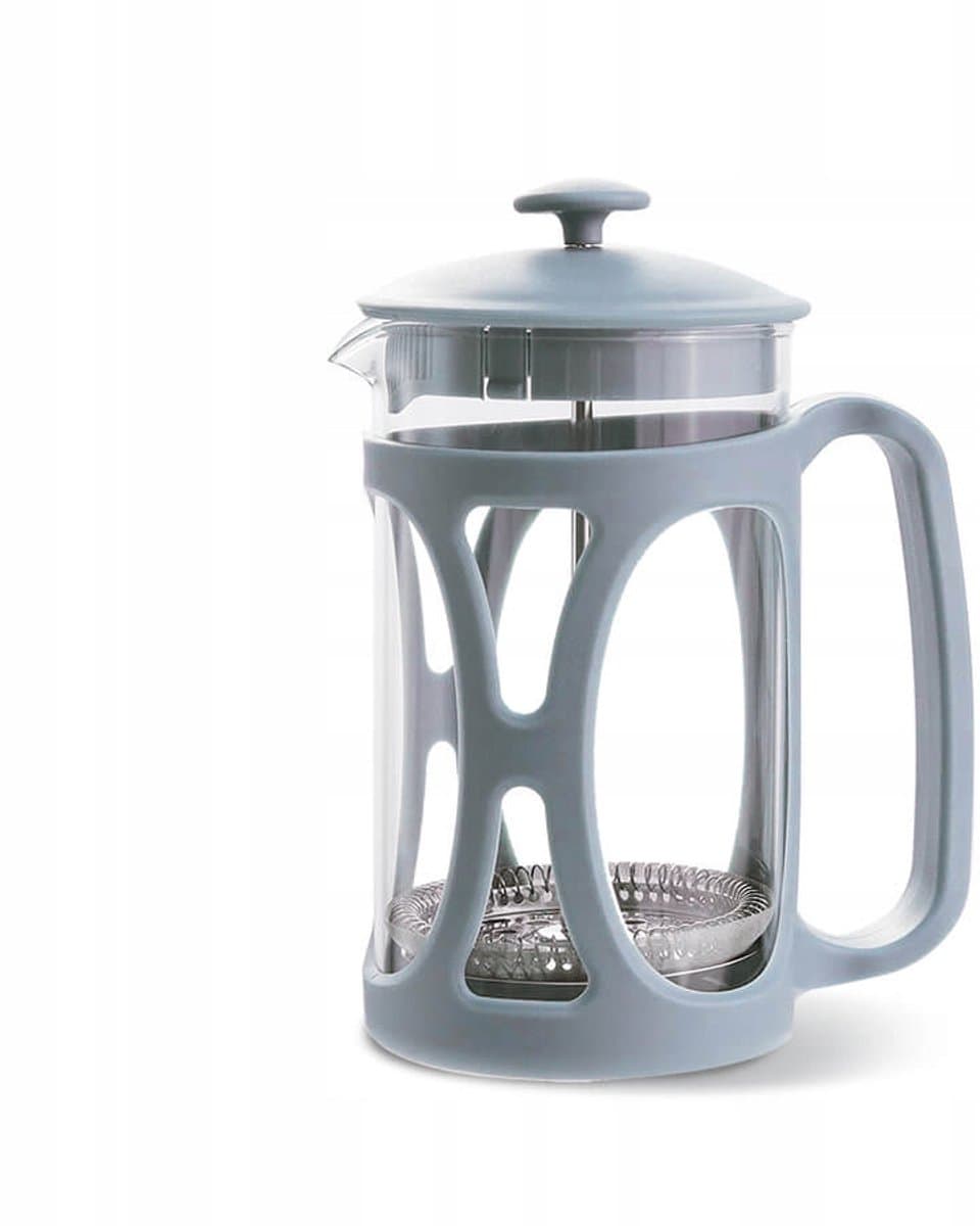 Maestro Franse Koffiezetter/Teepot Blauw 1000ml RVS & Glas — afbeelding 1