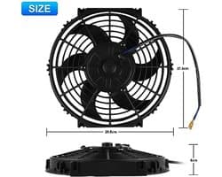 Universele Auto Koelventilator 10 Inch 12V 80W – Elektrische Ventilator voor Auto en Vrachtwagen
