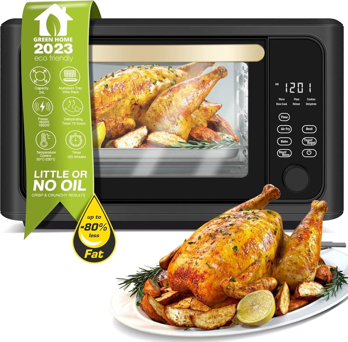 Digitale 4-in-1 Mini-Oven en Heteluchtfriteuse XXL 24L - Gezond Koken en Bakken — afbeelding 1