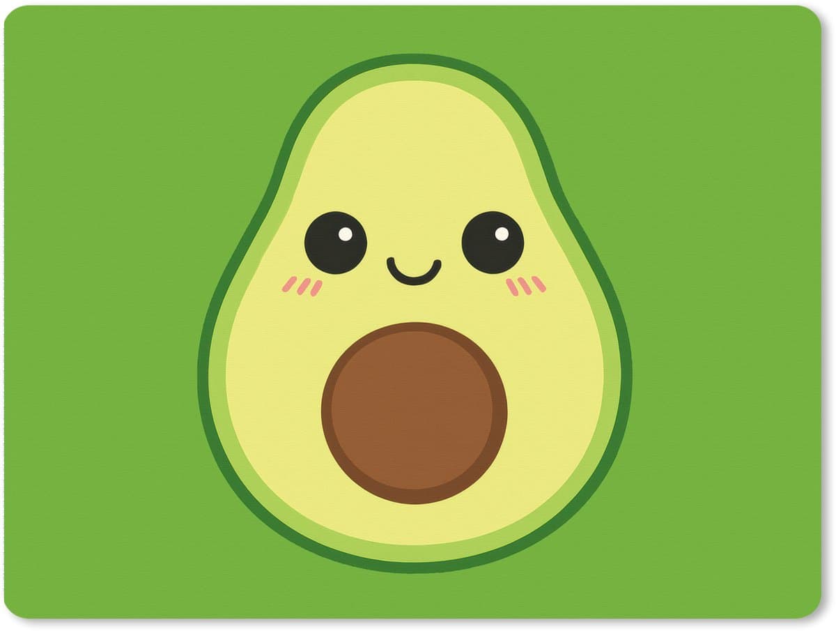 Muismat XXL 80x60 cm - Bureau onderlegger - Bureau mat Avocado - Groen - Speels - Bureaumat - Gaming mousepad xl - Bureaulegger groot - Computer deskmat — afbeelding 1