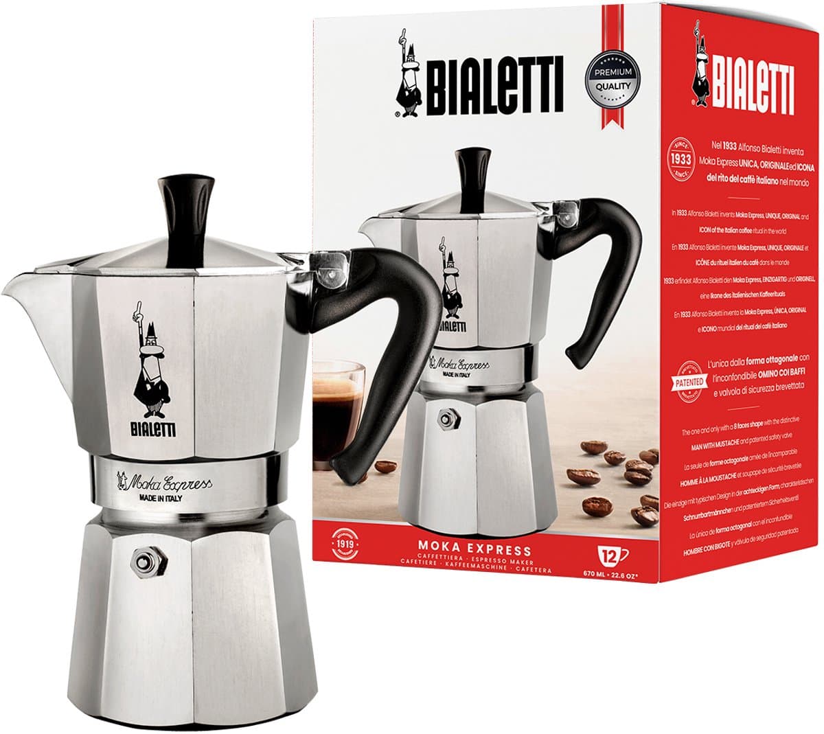 Bialetti Moka Express 12 Kops – Espressopot – Aluminium – 670 ml — afbeelding 1