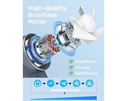 Mini Draagbare Ventilator - USB Oplaadbare Handzakventilator met 4 Snelheden en 16 Uur Accuduur voor Thuis, Kantoor en Reizen - Stil en Compact