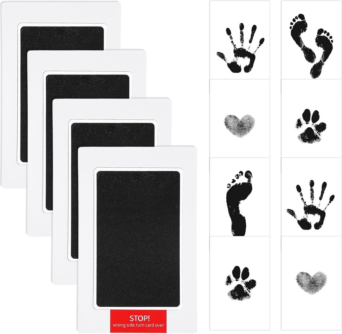 Set van 4 Afdrukken voor Handen en Voeten Baby Cadeau — afbeelding 1
