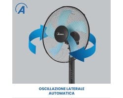 Stille Staande Ventilator met Afstandsbediening - 40 cm Oscillerend met 5 Vleugels en Instelbare Timer