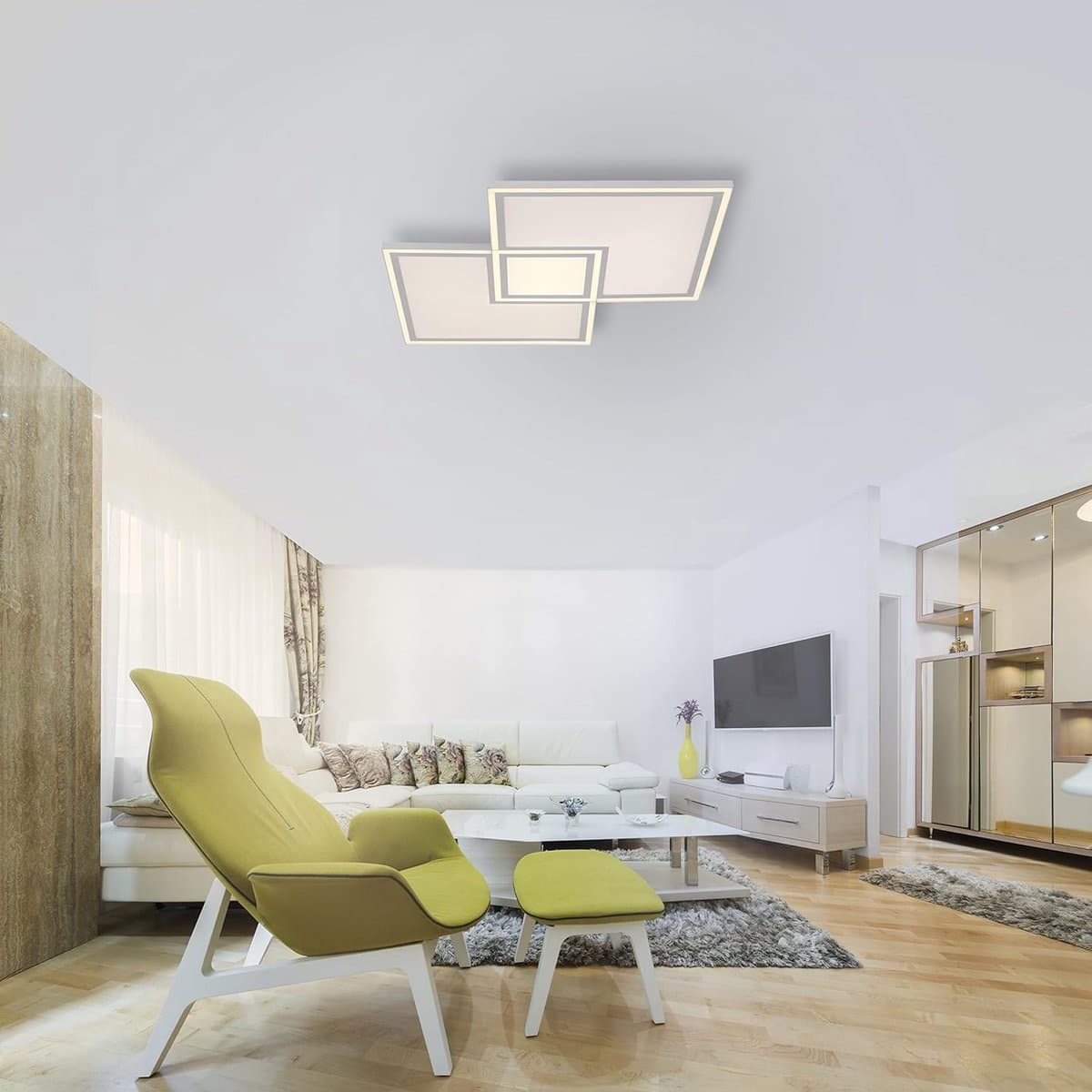 Grote Dimbare LED Plafondlamp met Afstandsbediening - Wit - Verstelbare Kleurtemperatuur (2700K-5000K) — afbeelding 1