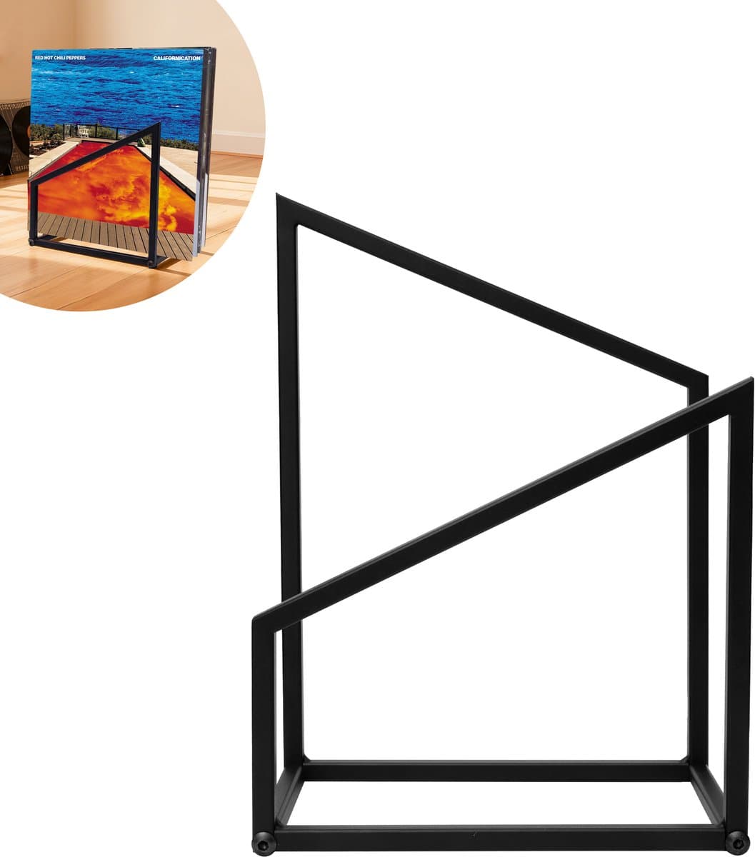 Pinguïn Records LP opbergsysteem – Vinyl Nest Mini – LP platenrek geschikt voor circa 25 LP’s – LP houder – Vinyl houder – Gemaakt van gepoedercoat staal – Zwart — afbeelding 1