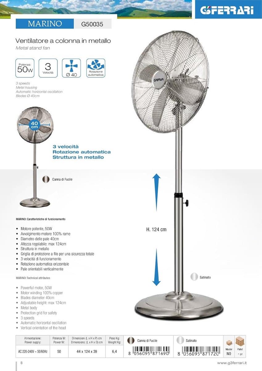 Krachtige Staande Ventilator op Stang - 50W Metaal — afbeelding 1