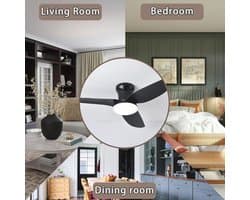 Dimbare Plafondlamp met Ventilator - Moderne LED Lamp met Afstandsbediening voor Woonkamer en Slaapkamer