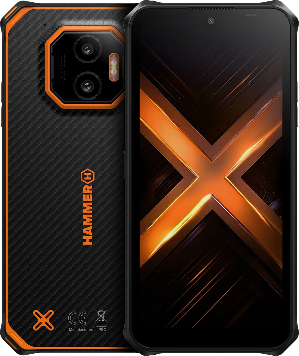 Hammer Energy X2 - 5G-smartphone - 8GB/256GB Zwart en Oranje - bouwtelefoon — afbeelding 1