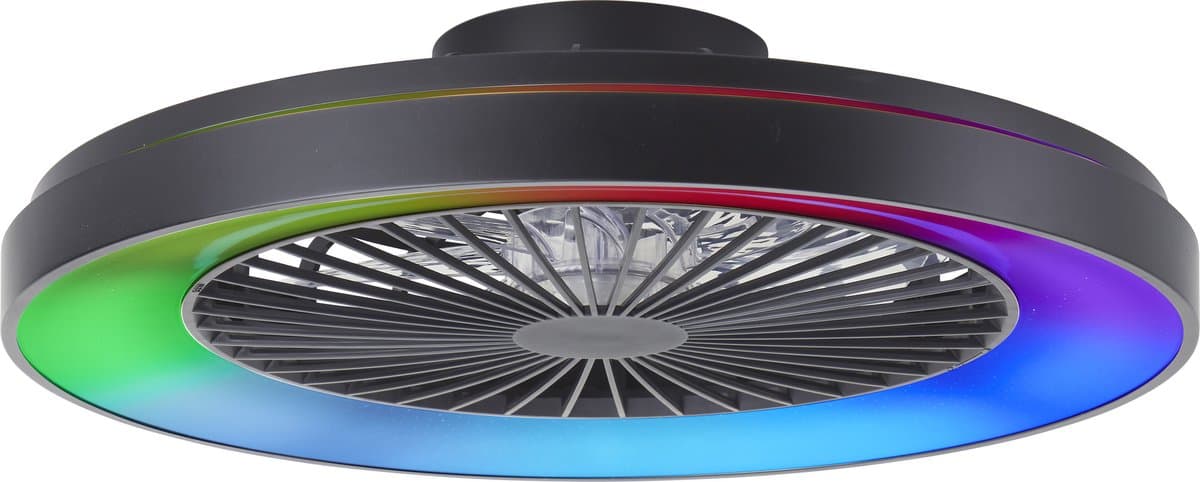 Brilliant Mazzaro - Plafondventilator - LED 48W - 3000K-6500K - 58cm - Dimbaar - Zwart — afbeelding 1