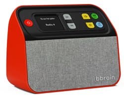 BBrain Muziekspeler - Hulpmiddelen voor ouderen met dementie - Eenvoudige DAB+ Senioren radio - Dementie radio - Zelfstandig te bieden met één knop - Rood