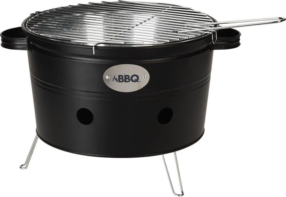 Draagbare Barbecue – Park Strand Balkon – Hoogte 200 Centimeter – Matzwart – 2 Handvaten — afbeelding 1