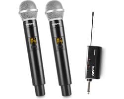 Draadloze microfoon - Geschikt voor JBL speakers - met plug-in ontvanger -Vonyx WM552- UHF draadloze microfoonset met 2 microfoons
