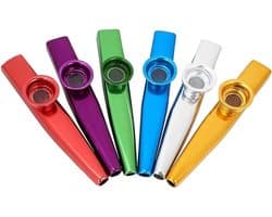 Kazoo Metaal - 6 Stuks - Kazoo Fluit in Diverse Kleuren - Muziekinstrumenten voor Kinderen