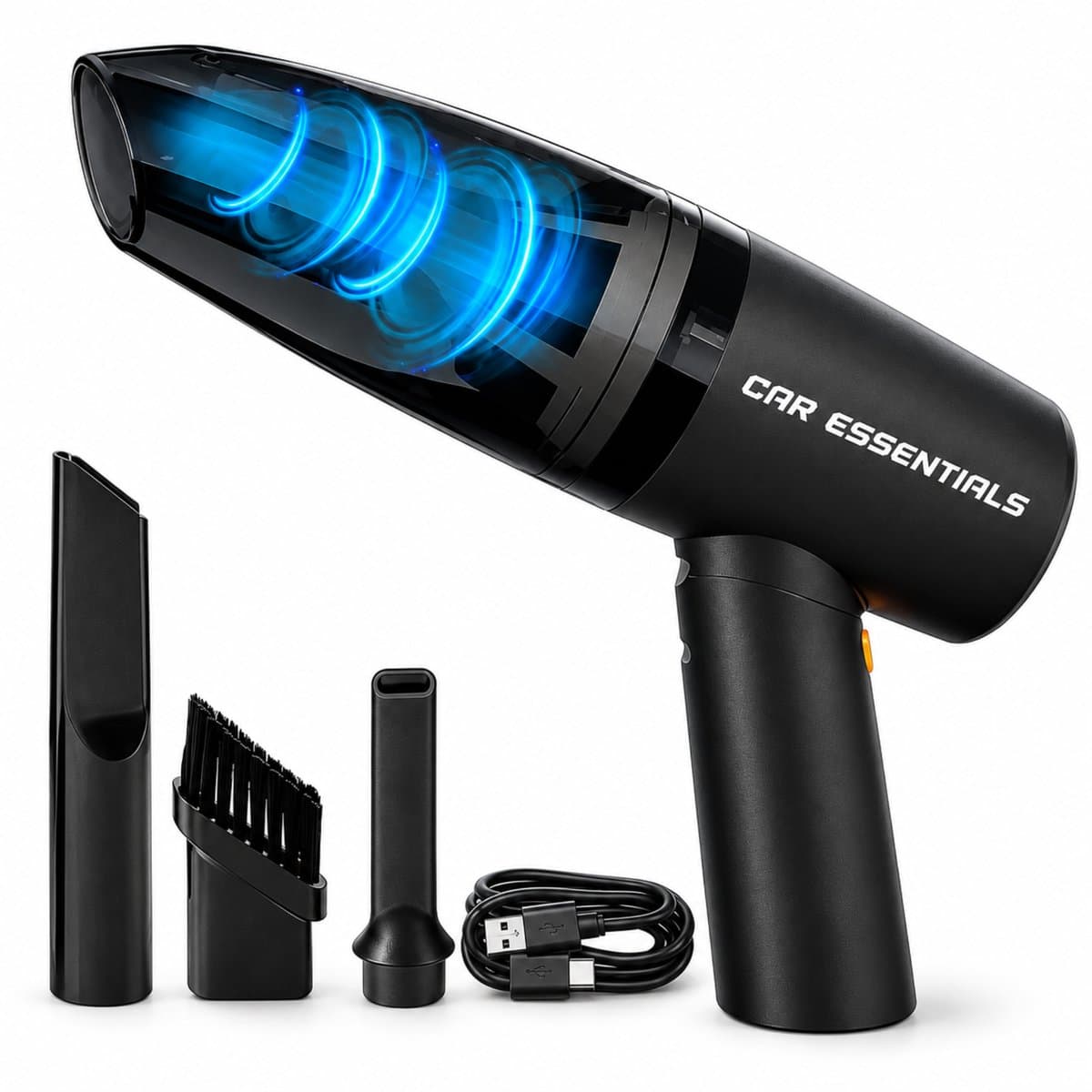 Car Essentials Draadloze Auto Stofzuiger - 8000 Pa - 120W - USB-C - 3 Opzetstukken — afbeelding 1