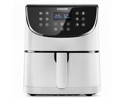Airfryer 5,5 liter 1700W met 11 programma's digitale heteluchtfriteuse met touchscreen en antiaanbakmand wit