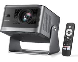 SnelShoppen - Mini Beamer 4K Native 1080P | Draaibaar 320° | Android 13 Projector met WiFi & Bluetooth | 600 ANSI | Gaming & Home Cinema | Perfect voo
