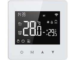 Slimme Thermostaat - Digitale Temperatuurmanager - Energie Besparen - Spraakbesturing - 8.6 x 8.6 cm - Wit