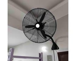 Wandgemonteerde Ventilator - Industriële Ventilator - Ruimte Koelen - 120° Oscillerend - 68 cm - Zwart