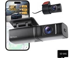 Dual Dashcam - Zwart - 4K Resolutie - Nachtzicht - Voor Auto's