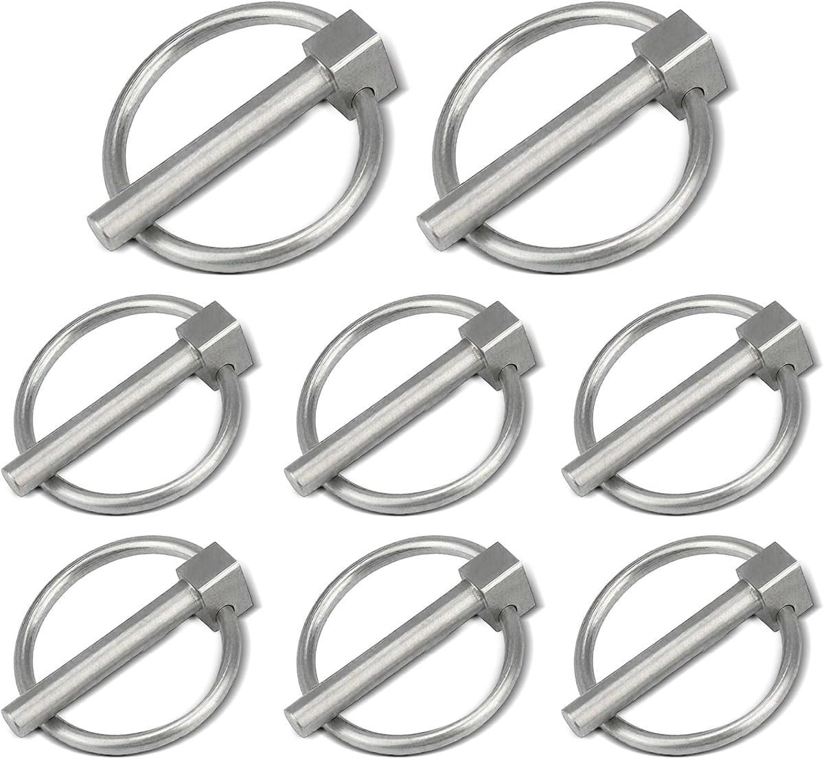 SnelShoppen - Klapsplinten 8 Stuks - Ringsplinten 3 mm x 25 mm - Verzinkt Roestvrij Staal - Lynch-Pinsluitingen - Veiligheidsklapstekker voor Boot, Tr — afbeelding 1
