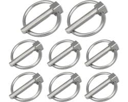 SnelShoppen - Klapsplinten 8 Stuks - Ringsplinten 3 mm x 25 mm - Verzinkt Roestvrij Staal - Lynch-Pinsluitingen - Veiligheidsklapstekker voor Boot, Tr