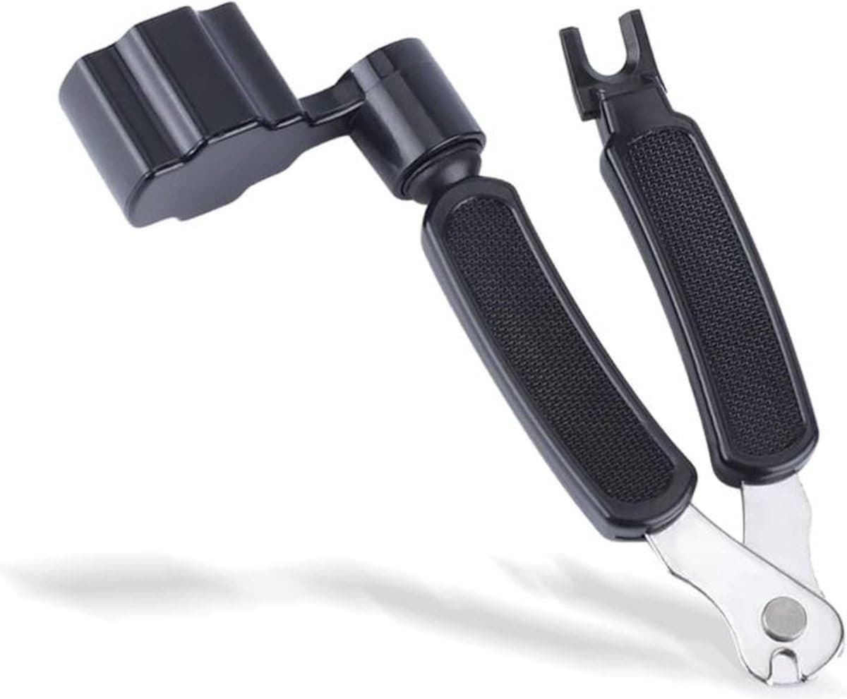 Okado Gitaar Snaarwinder 3-in-1 met Knipper en Brugpintrekker – Zwart — afbeelding 1