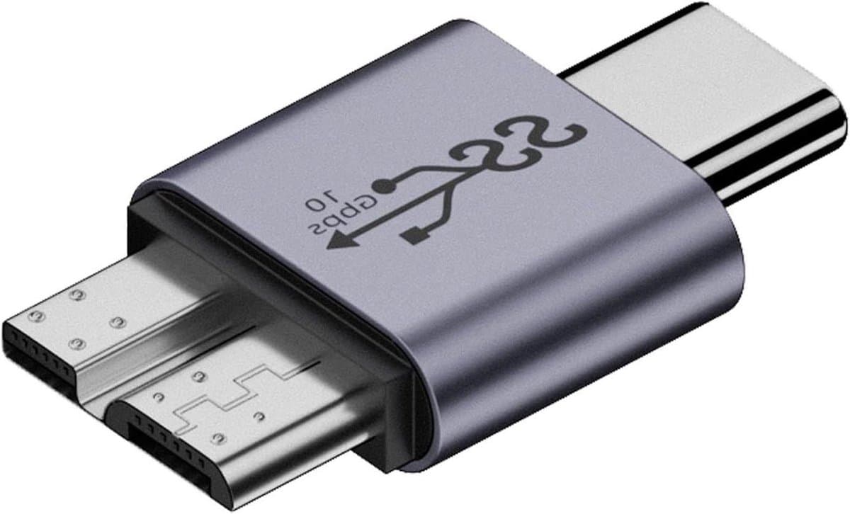 USB B naar USB C Adapter - Type C Converter - Externe Schijf Aansluiten - Snelle Dataoverdracht - 10 Gbps — afbeelding 1