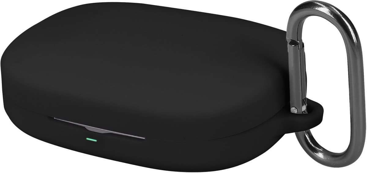 kwmobile cover voor oordopjes case - geschikt voor Shokz OpenFit Pro - Trendy beschermhoes draadloze oordopjes in zwart — afbeelding 1