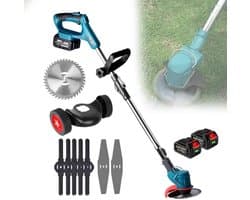 Elektrische Grasmaaier - Draadloze Maaier - Tuinonderhoud - Opvouwbaar Ontwerp - 23 cm Snijbreedte - Zwart