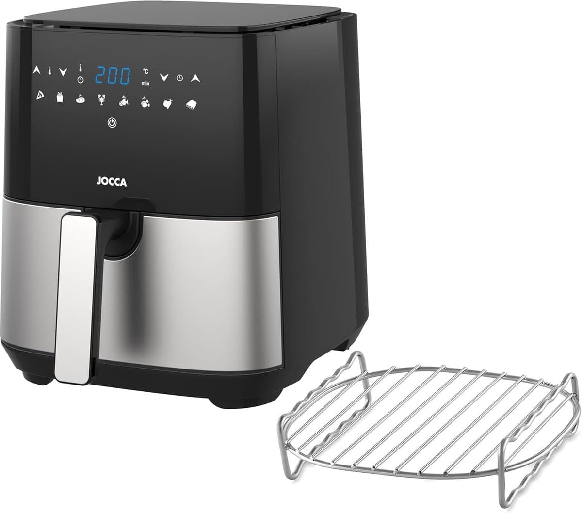 Olievrije Friteuse - Heteluchtfriteuse Airfryer - Gezond Koken - 8 Voorgeprogrammeerde Functies - 5 Liter Capaciteit - Zwart — afbeelding 1