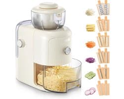 Elektrische Rasp - Keukenmachine Hakker - Maaltijden Bereiden - 6 Snelwissel Messen - 1.8L Container - Beige