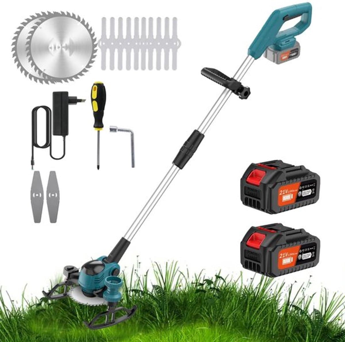 21V Krachtige Grasmaaier Machine Draadloze Onkruid Wacker Elektrische Eater Mini Maaier Wieden Trimmen Tool G — afbeelding 1