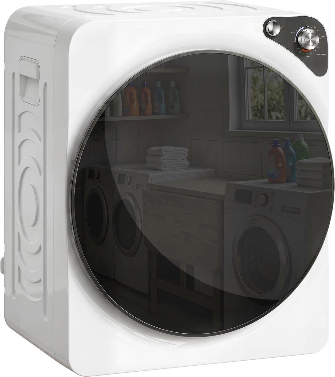 Sogiol® Mini Wasdroger 5 kg, 5 programma's - 1000 W - tot 60℃ -timer - roestvrijstalen trommel - voor thuisgebruik - wit — afbeelding 1