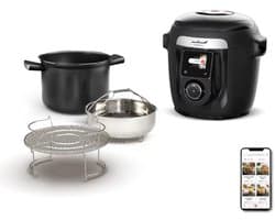 Multikoker Wifi - Slimme Kookpan - Snel Maaltijden Maken - 10 Kookprogramma's - 6 Liter - Zwart