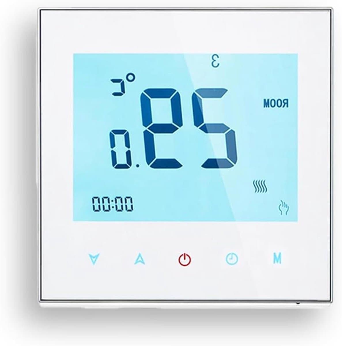 Wi-Fi Thermostaat - Slimme Thermostaat - Energie Besparen - Touchscreen Bediening - 220 Volt - Wit — afbeelding 1