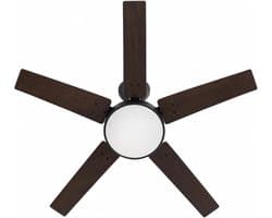 Stille plafondventilator met ledverlichting – 132 cm – 5 omkeerbare bladen – dimbare ledlamp van 24 W – 6 snelheden – zomer-/wintermodus – timer, geheugen, afstandsbediening – ideaal voor de woonkamer en slaapkamer – walnoothout
