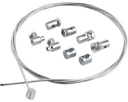 SnelShoppen - Universele Koppelkabel 1.2m Ø 2mm van Gegalvaniseerd Staal met 2 Kabelbinders - Vervangingsonderdeel voor Motor, Grasmaaier en Quad