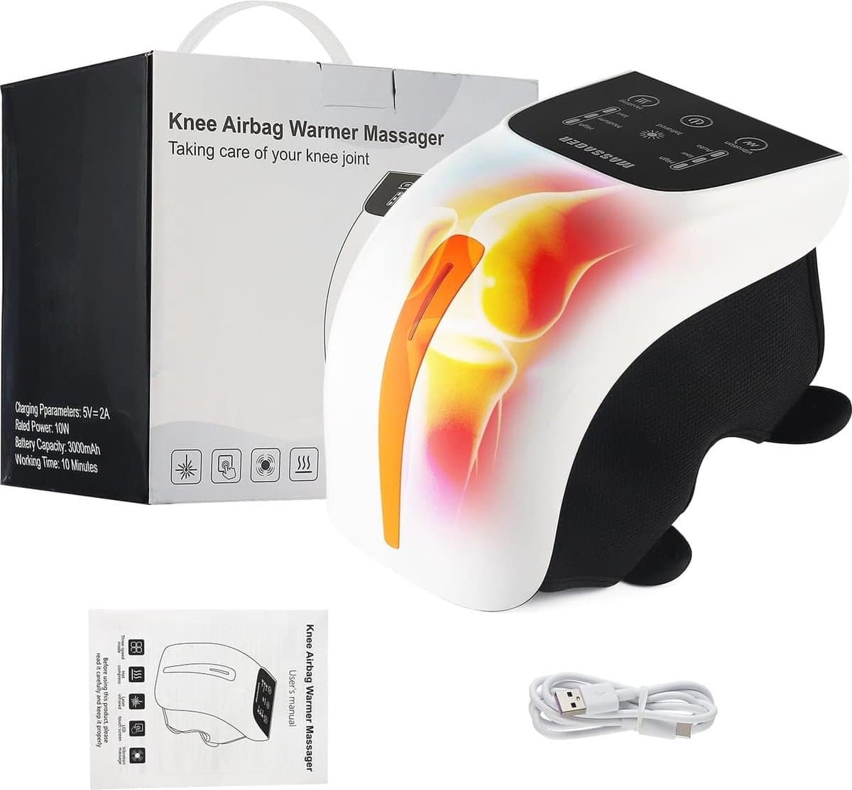 Kniemassageapparaat met Warmte en Vibratie voor Knie- en Gewrichtspijnverlichting — afbeelding 1
